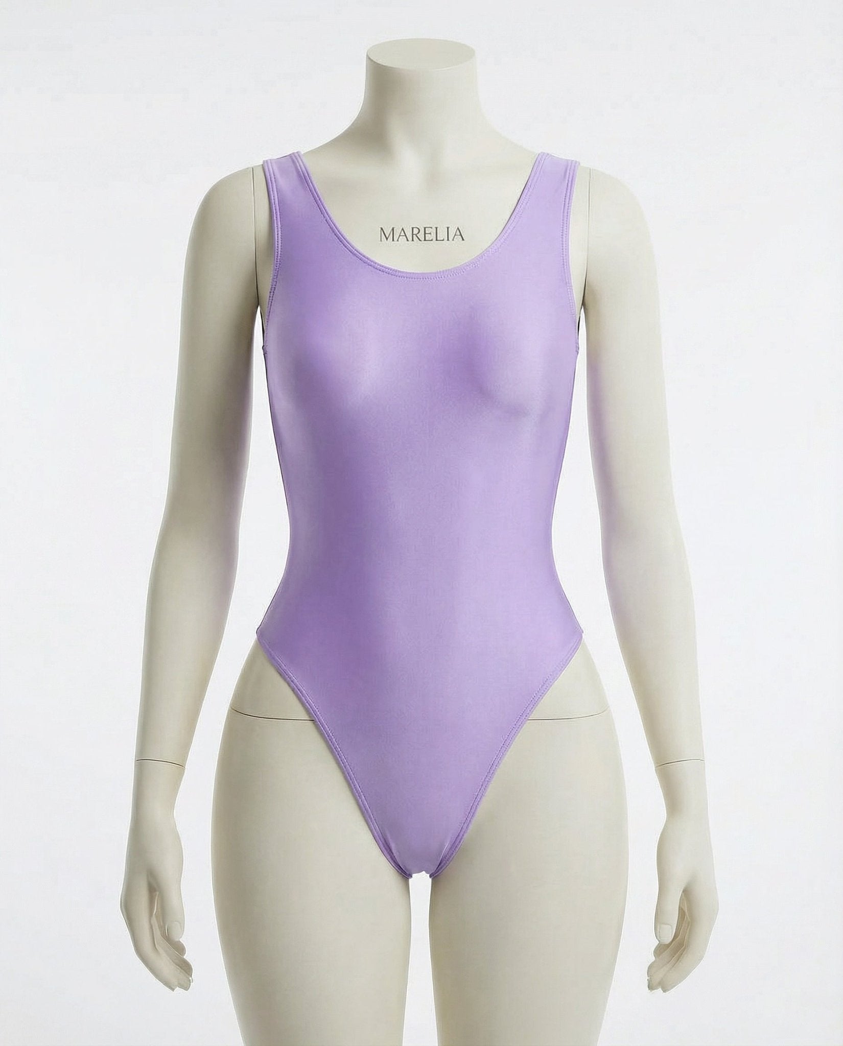 Wet Look High Leg Bodysuit - Marelia